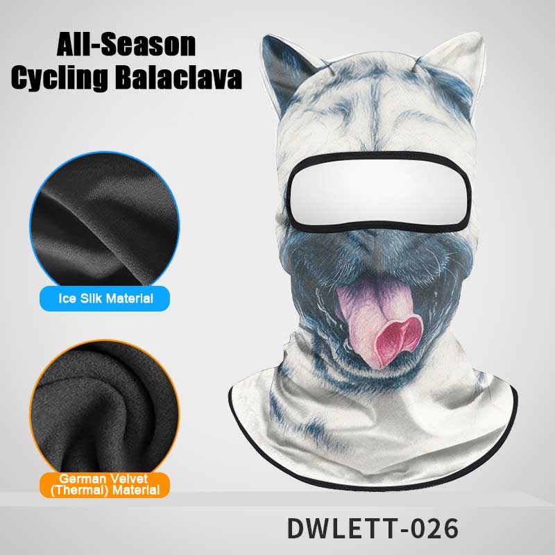 All-Season Cycling Balaclava Face Mask – Breathable Ice Silk & Thermal Velvet Ski Mask, Full Coverage Animal Print Neck Gaiter for Men Women, Motorcycle Helmet Liner for Skiing Riding Hiking