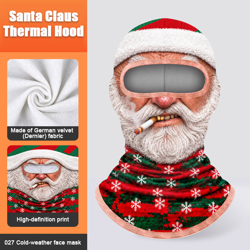 Christmas Balaclava Full Face Mask for Men Women – Funny Santa Thermal Ski Mask, Windproof Warm Fleece Winter Face Cover with Neck Protection, Holiday Gift