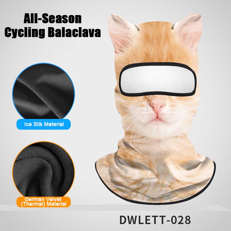 All-Season Cycling Balaclava Face Mask – Breathable Ice Silk & Thermal Velvet Ski Mask, Full Coverage Animal Print Neck Gaiter for Men Women, Motorcycle Helmet Liner for Skiing Riding Hiking