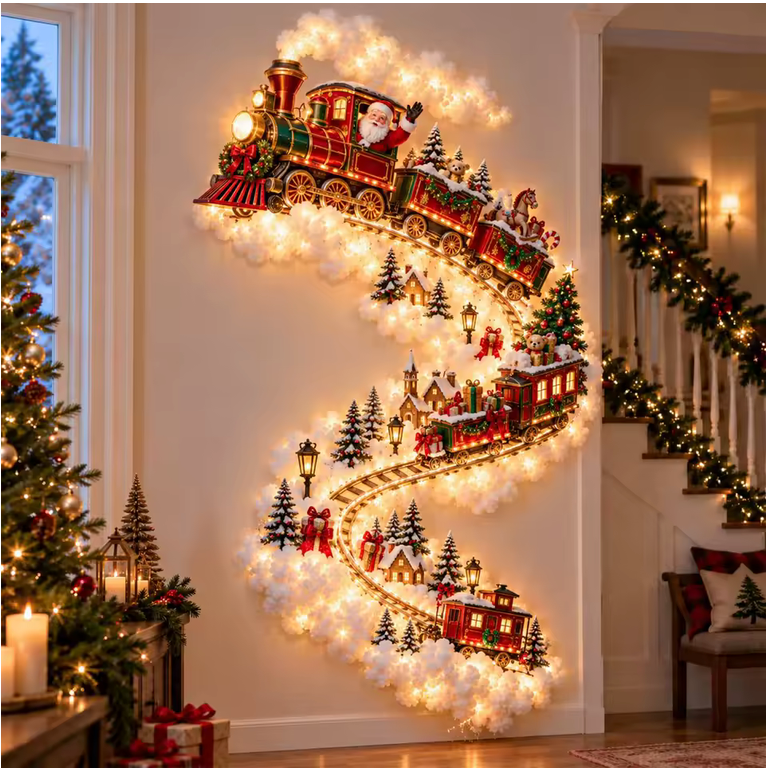Christmas express train holiday wall decor for living room and hallway