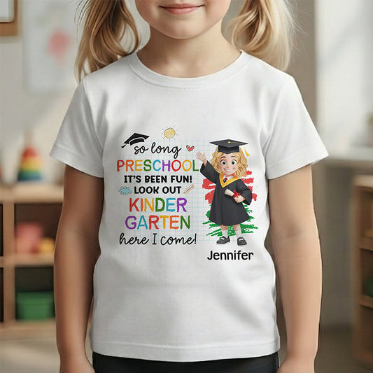Class of 2026 Personalized Preschool Graduation T-Shirt – Custom Kids Name DIY Graduation Gift