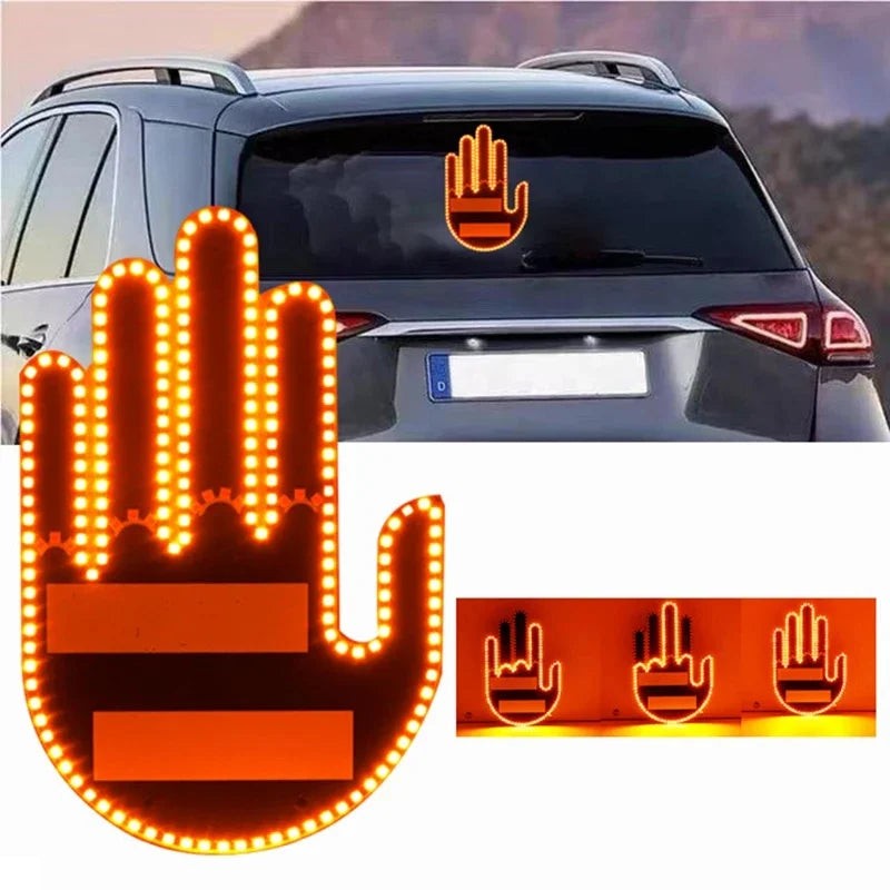 Hand gesture car lamp close-up - 176 LED hand-shaped atmosphere light
