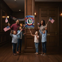 Custom American Heritage Liberty Metal Plaque - Personalized Name Plate, Patriotic Gift for Mom and Dad