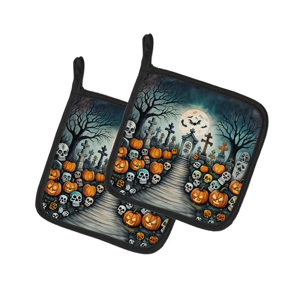 calavera sugar skull halloween pot holders - product photo 8 of 8