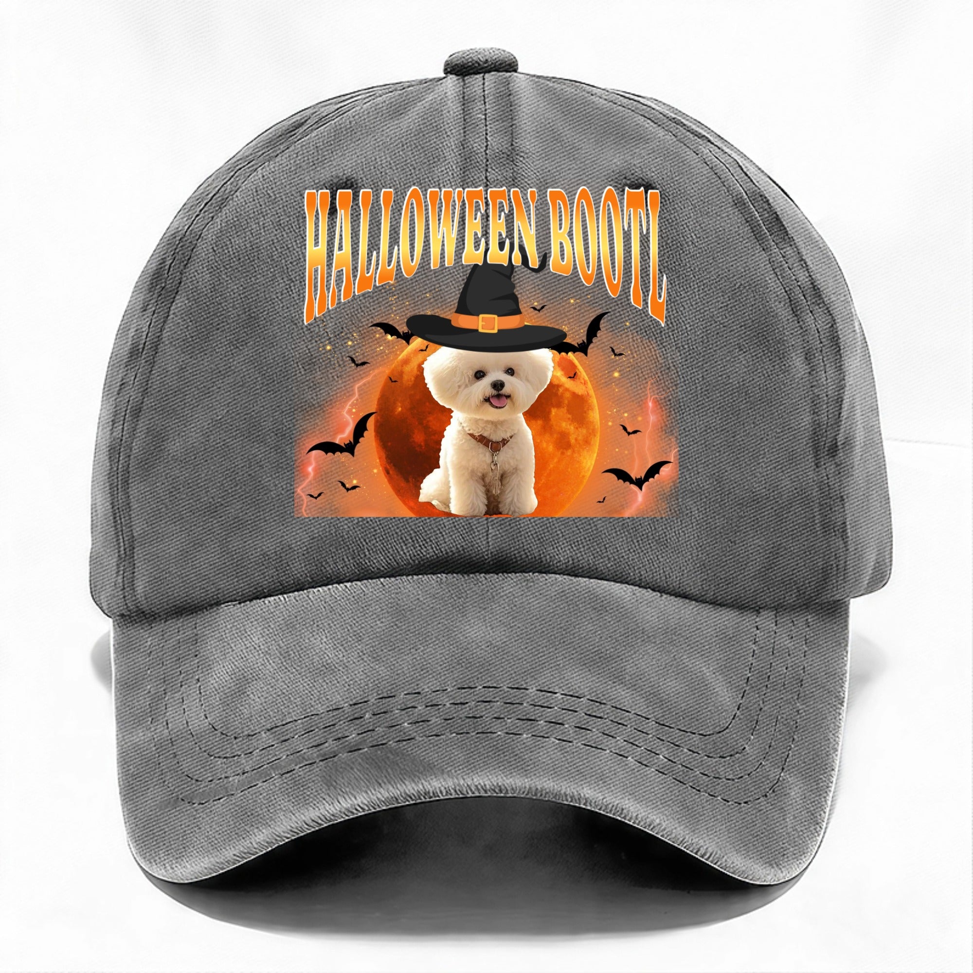 Custom Halloween Bootleg Pet Portrait Cap