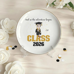 Custom And so the adventure begins Personalized Round Jewelry Dish