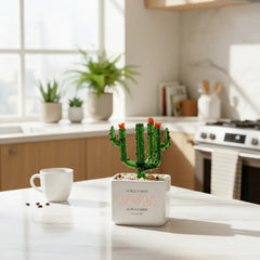 Customized Worlds best MOM Crystal Glass Cactus Ornament