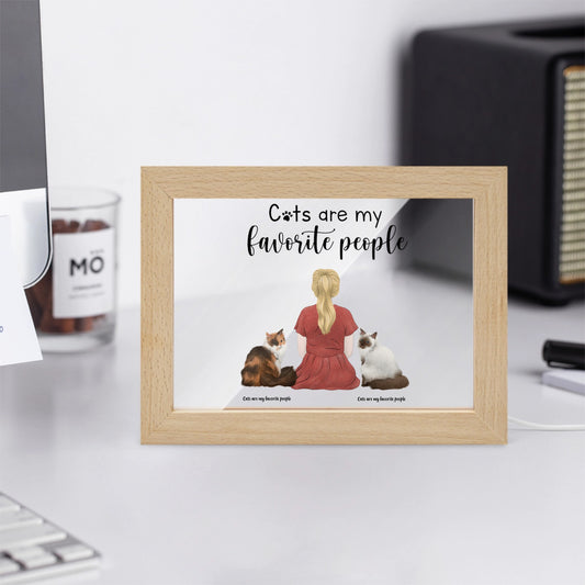 Cats are my favorite people Wooden Framed