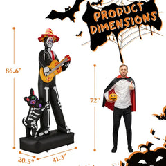 7.3 ft inflatable ghost musician with dog - product photo 2 of 6