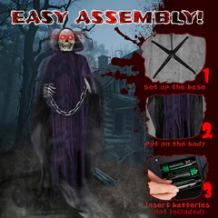 6 ft animatronic grim reaper with chain - product photo 2 of 5