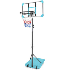 1Set Portable Kids Basketball Hoop With Wheels, Height Adjustable 5.6 To 7ft Basketball Goal System Indoor Outdoor For Kids Teens Adults For Christmas Gift