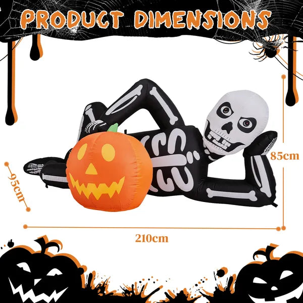 7 ft inflatable lying skeleton - product photo 4 of 6