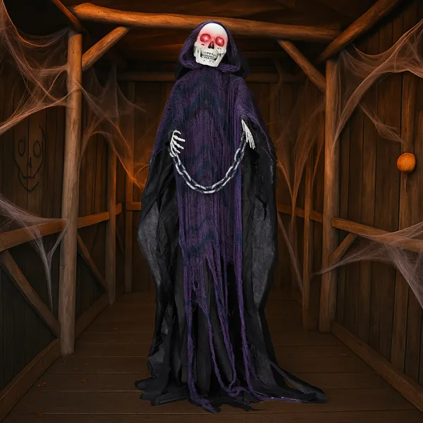 6 ft animatronic grim reaper with chain 6 Ft