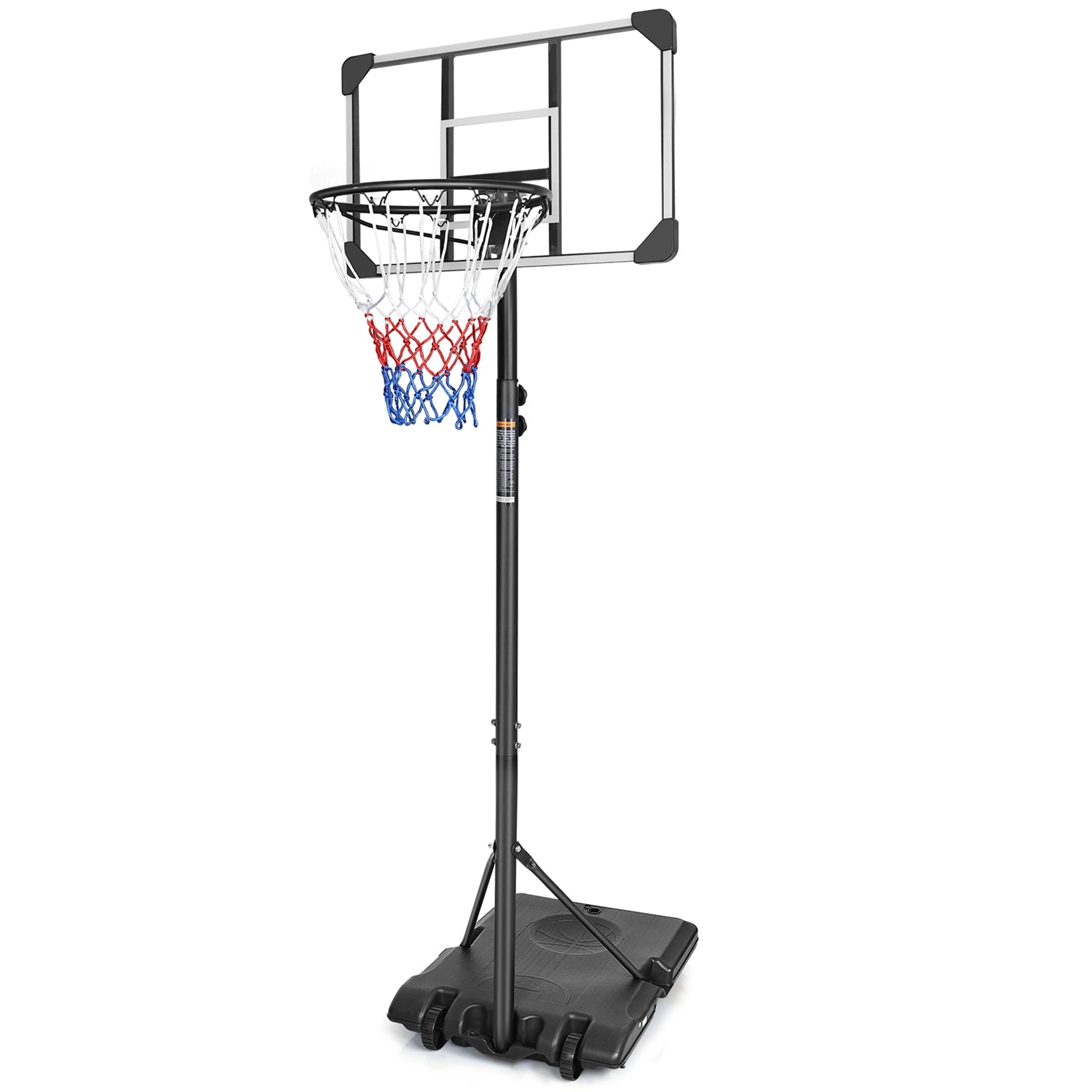 1Set Portable Kids Basketball Hoop With Wheels, Height Adjustable 5.6 To 7ft Basketball Goal System Indoor Outdoor For Kids Teens Adults For Christmas Gift