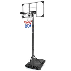 1Set Portable Kids Basketball Hoop With Wheels, Height Adjustable 5.6 To 7ft Basketball Goal System Indoor Outdoor For Kids Teens Adults For Christmas Gift