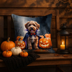 chocolate labradoodle halloween throw pillow with insert - product photo 5 of 8