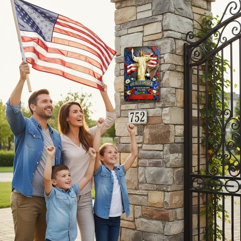 Custom Family Name 1776-2026 American Eagle Metal Sign - Personalized Gift for Parents and Patriotic Friends