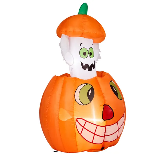 2.8 ft inflatable pumpkin ghost - product photo 2 of 5