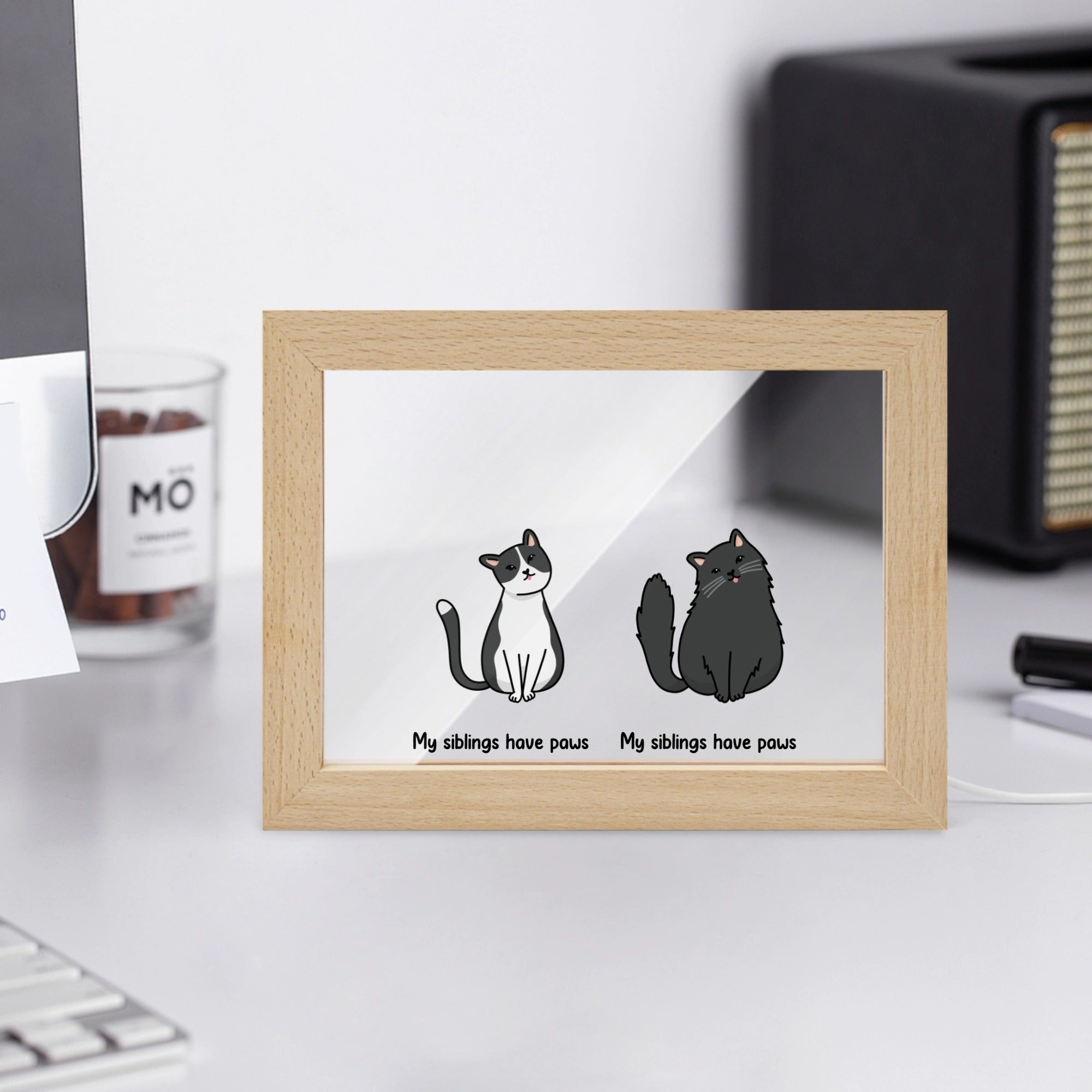My siblings have paws Wooden Framed
