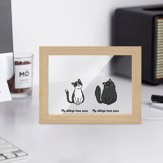 My siblings have paws Wooden Framed