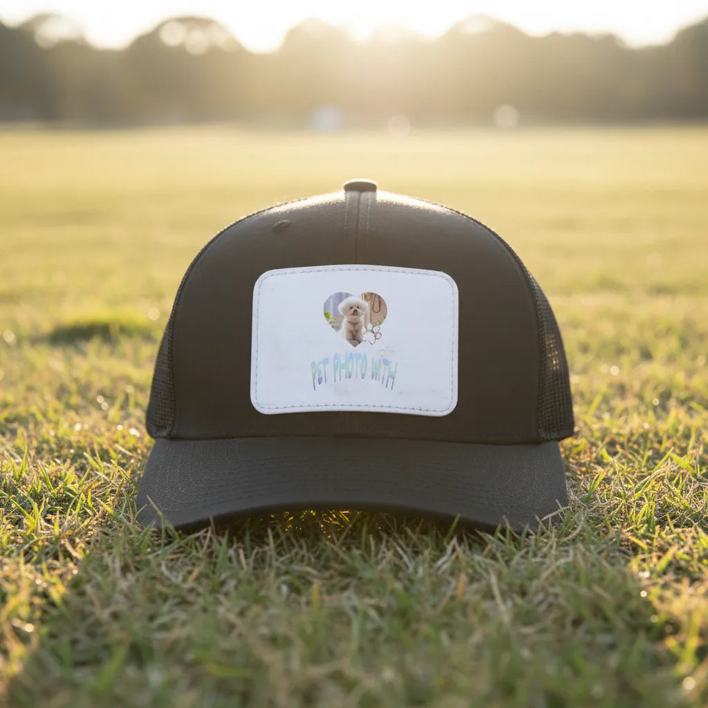 Pet Photo with name in Gradient Finish Cap