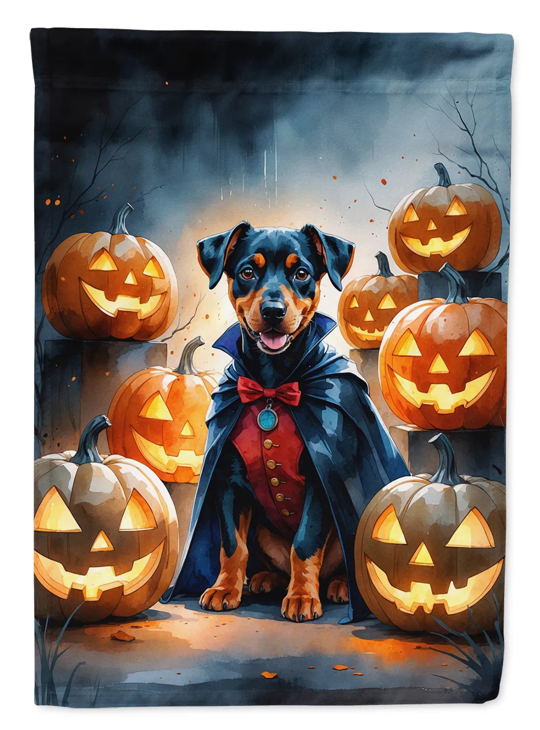 doberman pinscher puppy halloween house flag 28 x 40 Inch