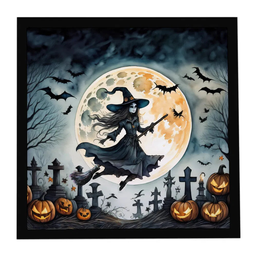 flying witch halloween framed metal print - product photo 8 of 8