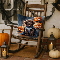 chocolate newfoundland halloween throw pillow with insert - product photo 3 of 8