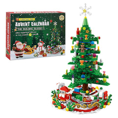 2025 Christmas Tree Building Set With LED Light Tabletop Christmas Bui