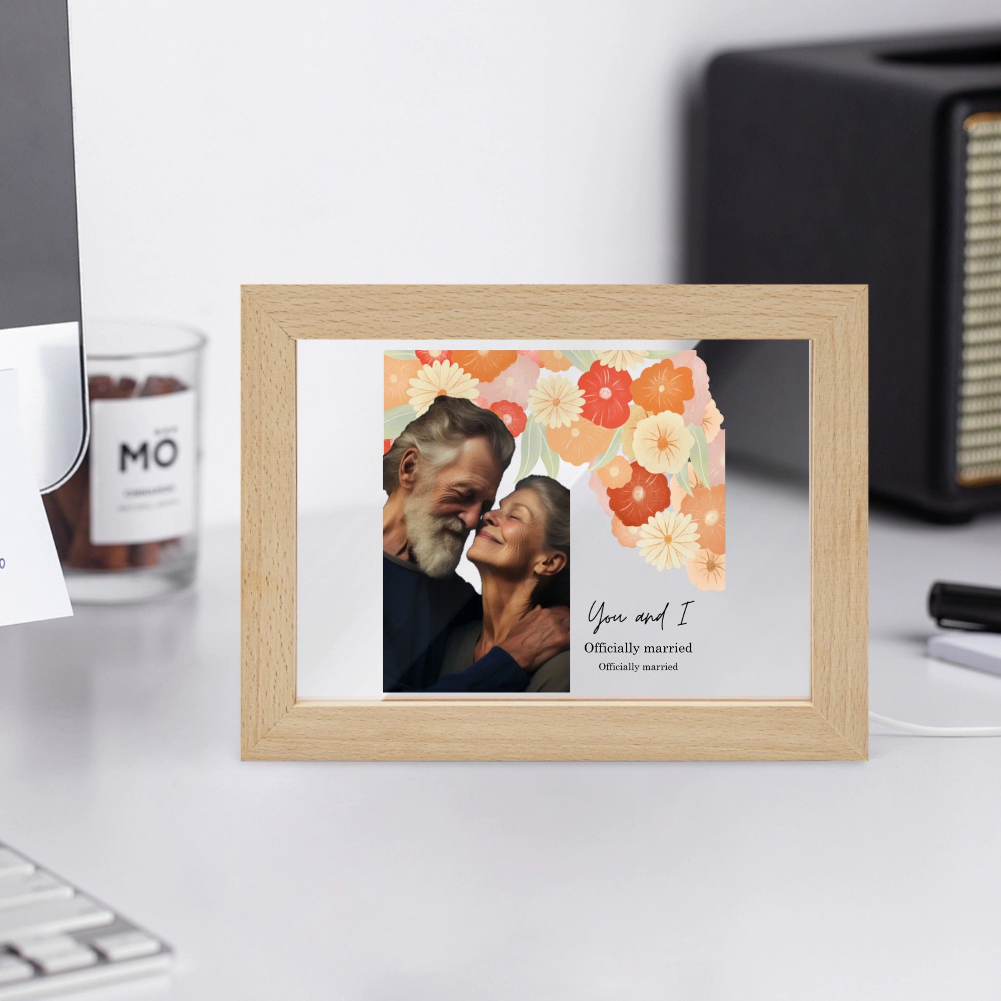 Officially married Wooden Framed