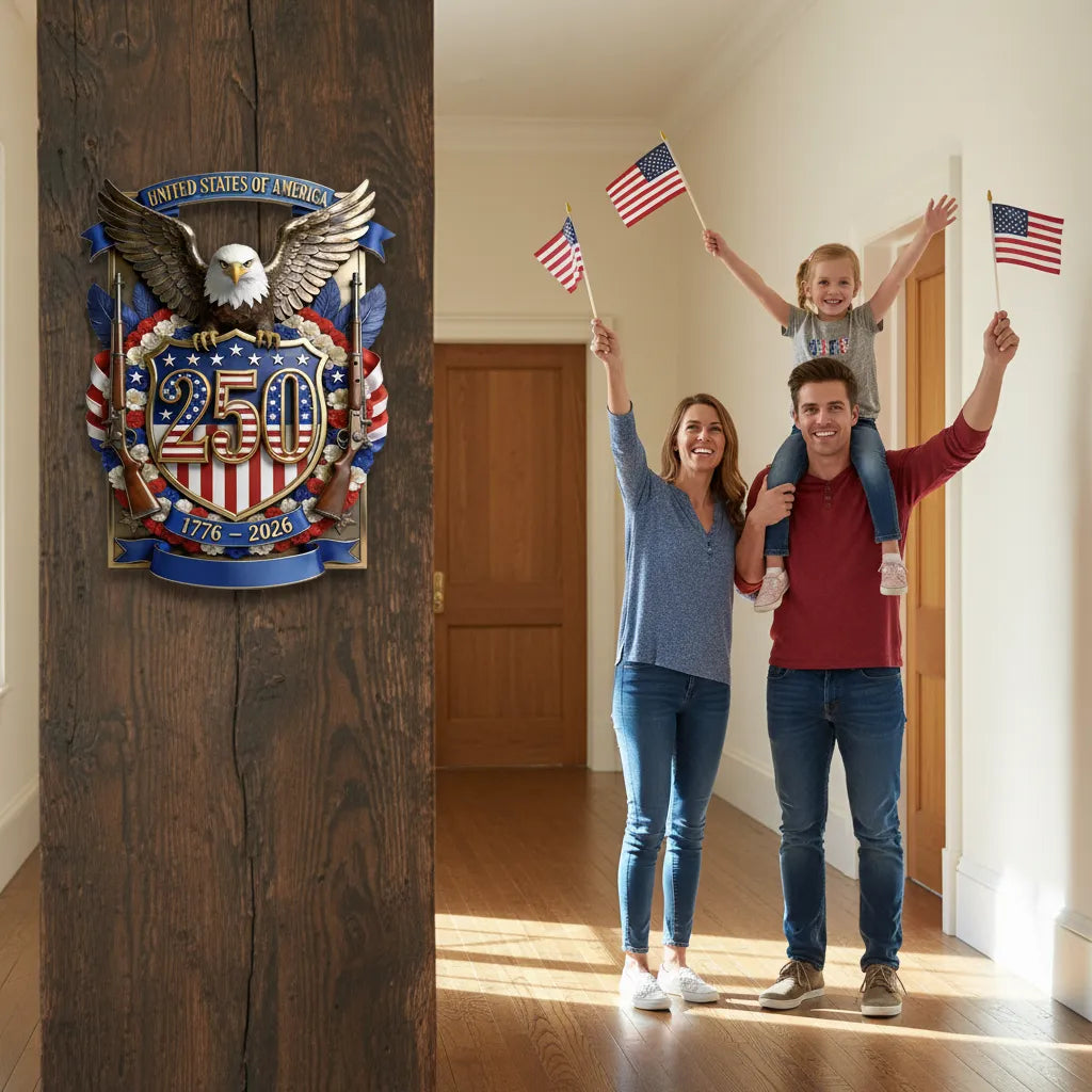 Personalized 250 Years of Freedom Tiger Metal Sign - Custom Family Name 1776-2026 Commemorative Gift
