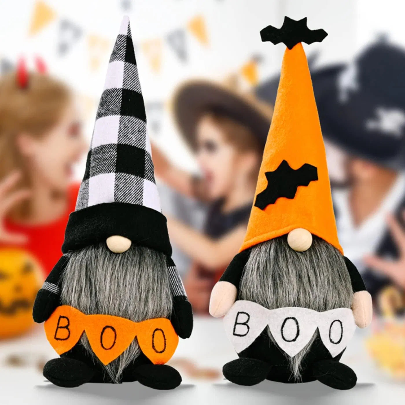 2 pack plush halloween tomte gnomes in two different styles One Size