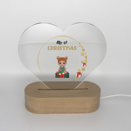 My 1st Christmas Acrylic Heart-Shaped Plaque