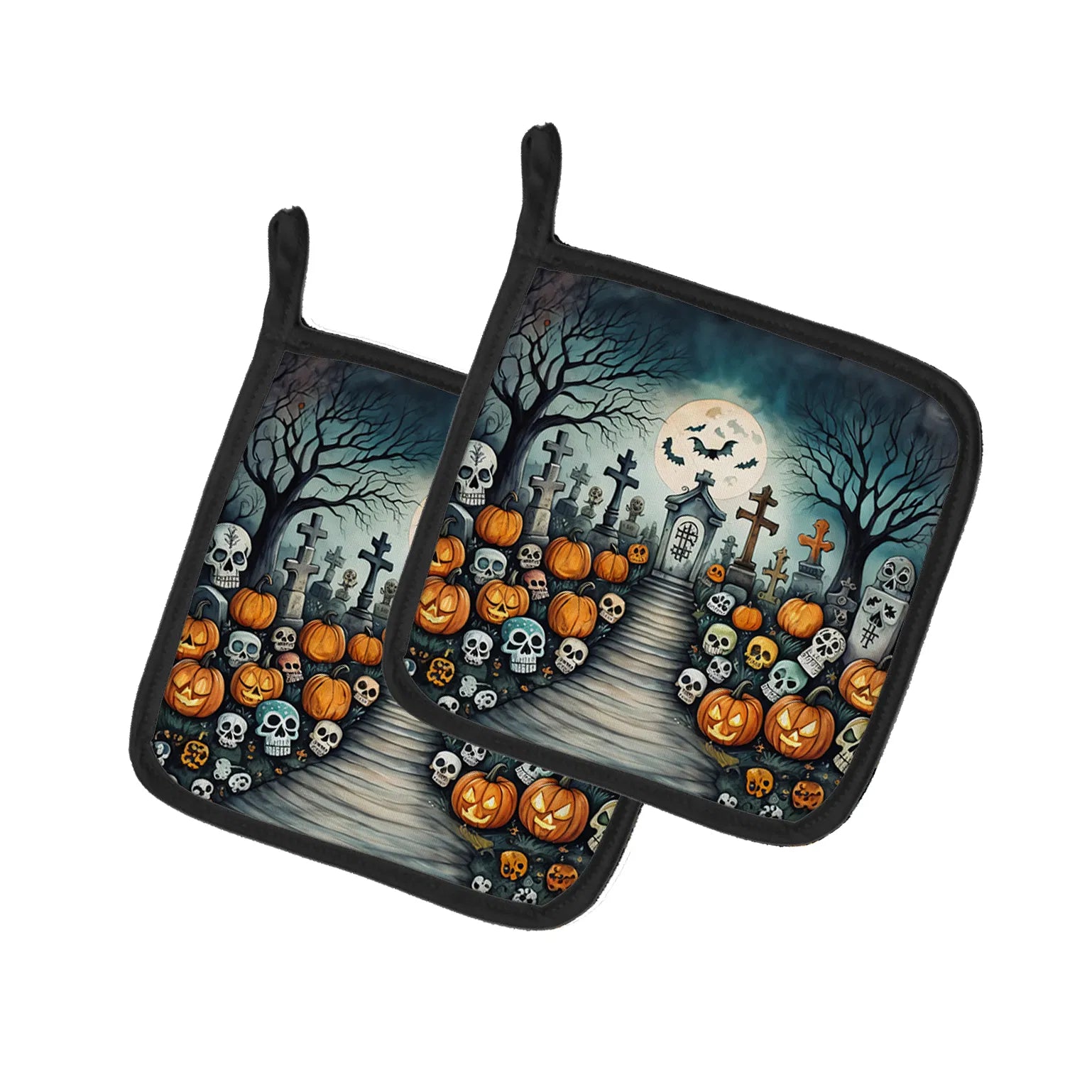 calavera sugar skull halloween pot holders 7.5 Inch