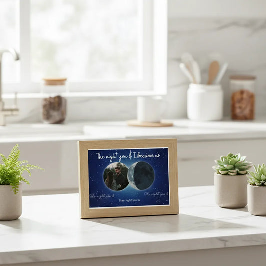 The night you & I became us Wooden Framed