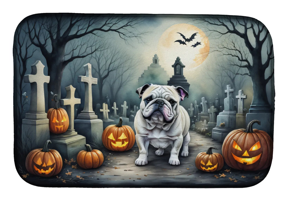 english bulldog halloween dish drying mat 14 x 22 Inch