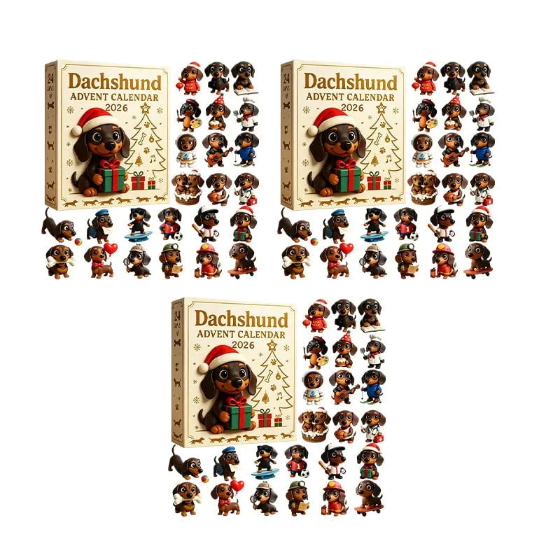 Three dachshund advent calendars bundle