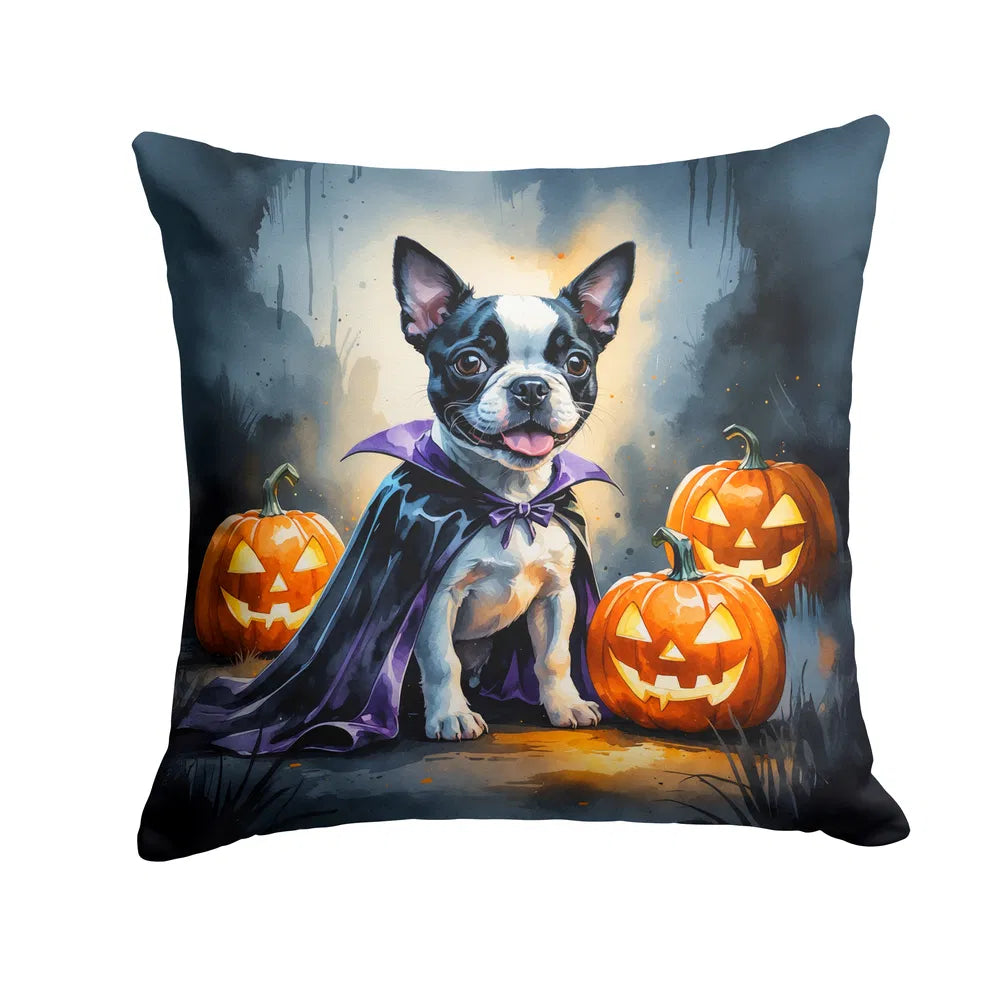 boston terrier halloween throw pillow with insert - product photo 8 of 8