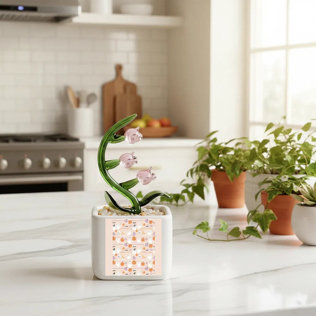 Crystal Glass Lily of the Valley Ornament