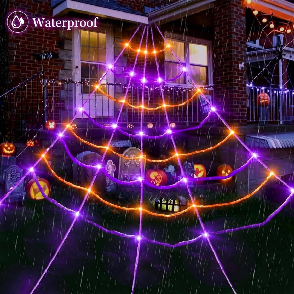 lighted spider web with 150 LEDs and a motion sensor - product photo 5 of 6