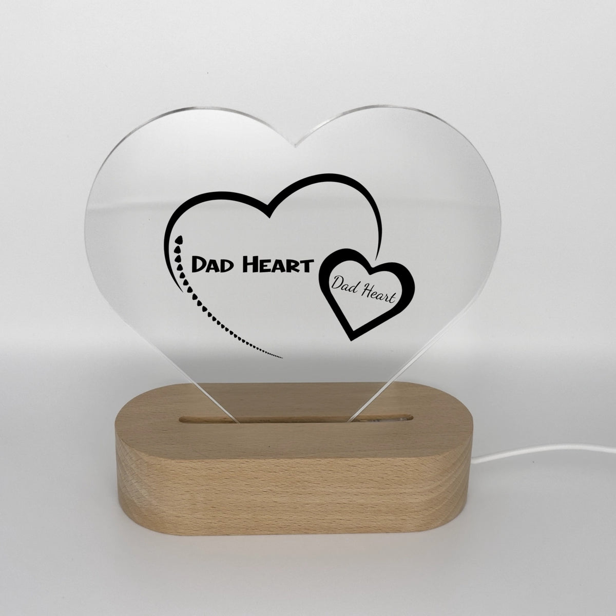 Dad Heart Acrylic Heart-Shaped Plaque