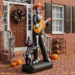 7.3 ft inflatable ghost musician with dog 7.3 Ft