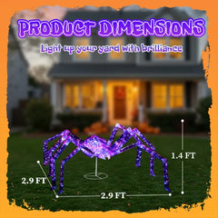 3 ft light-up iridescent spider - product photo 4 of 6