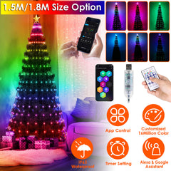 4.9FT 166Pcs LED Lights Collapsible Christmas Tree Light with Remote A