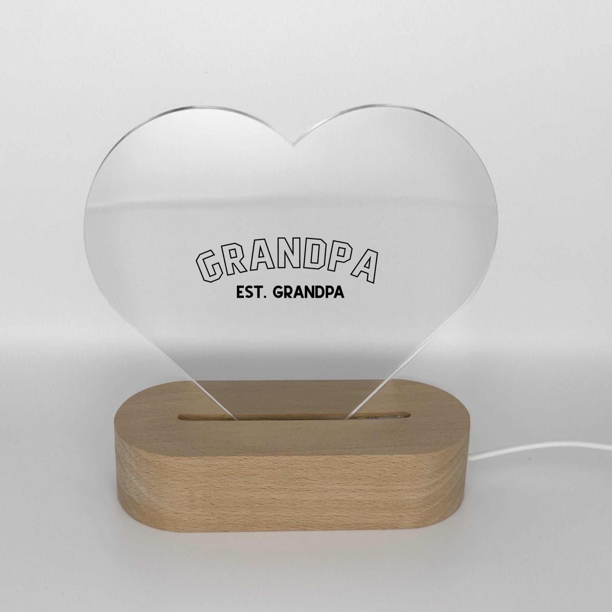GRANDPA Acrylic Heart-Shaped Plaque