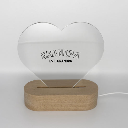 GRANDPA Acrylic Heart-Shaped Plaque