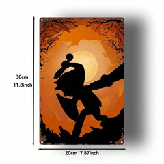 witch on broom metal sign - product photo 2 of 4