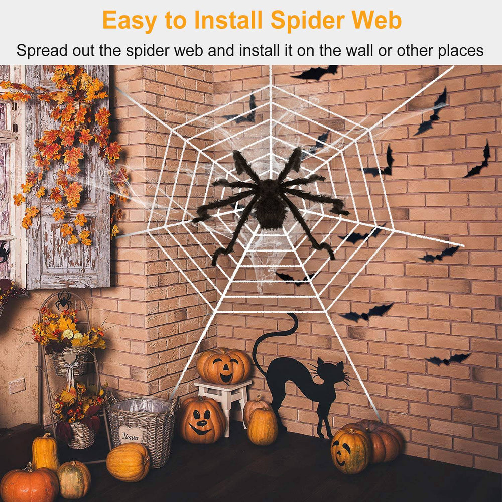 49 inch bendable black spider with a 126 inch stretch web - product photo 3 of 10