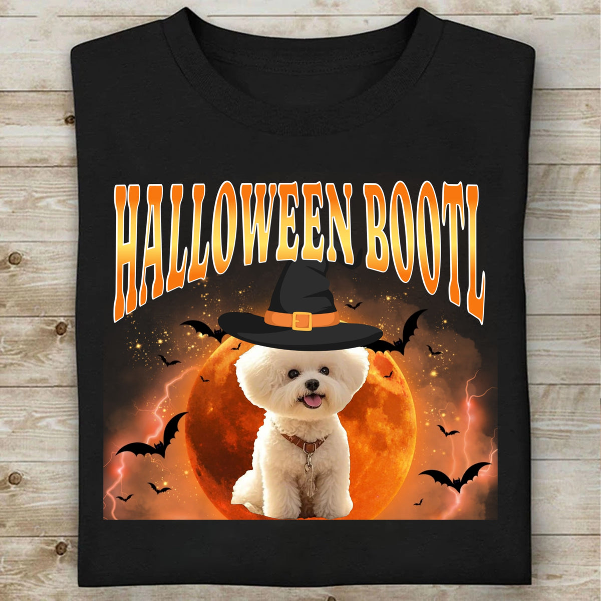 Custom Halloween Bootleg Pet Portrait T-shirts