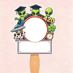 Custom Vintage Alien Photo Graduation Gift - Personalized Graduation Fan